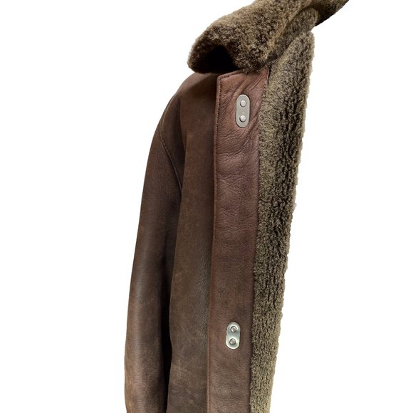 100% Authentic Salvatore Ferragamo Men's Lamb's Shearling Brown Jacket sz50 - Picture 10 of 16
